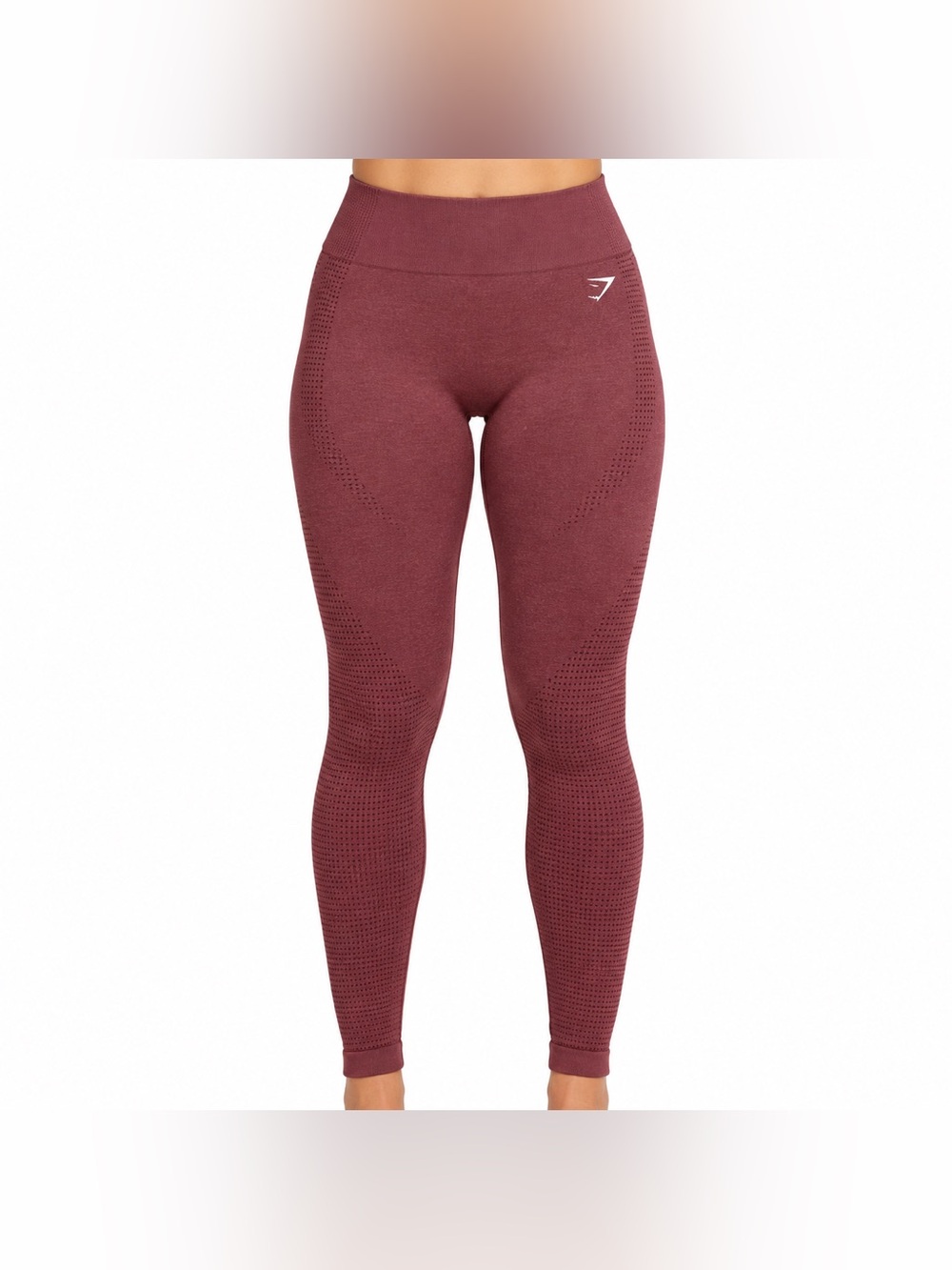 Gymshark Vital Seamless 2.0 Leggings Baked Maroon Marl Size Medium
